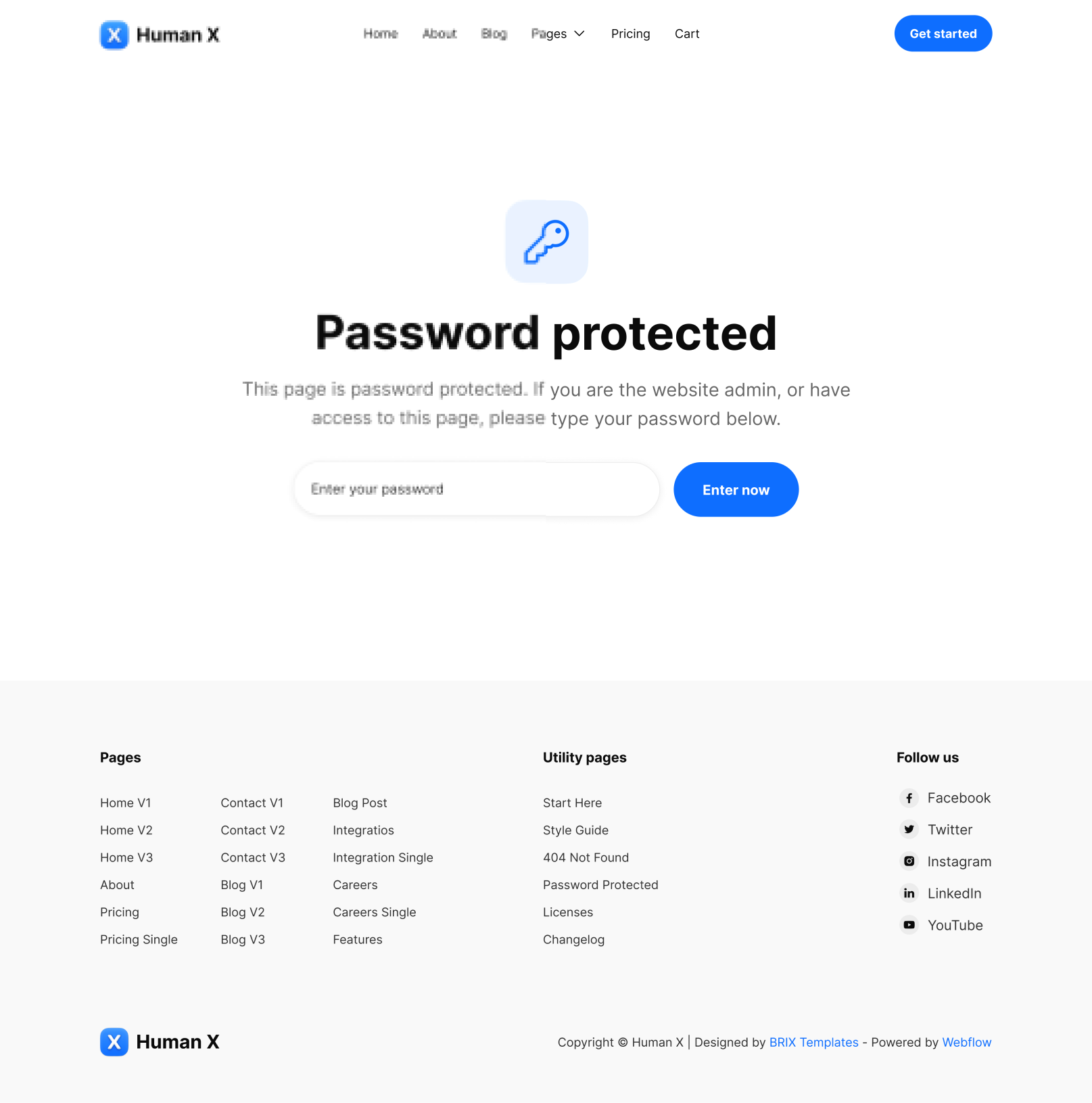 Password Protected - Human X Webflow Template