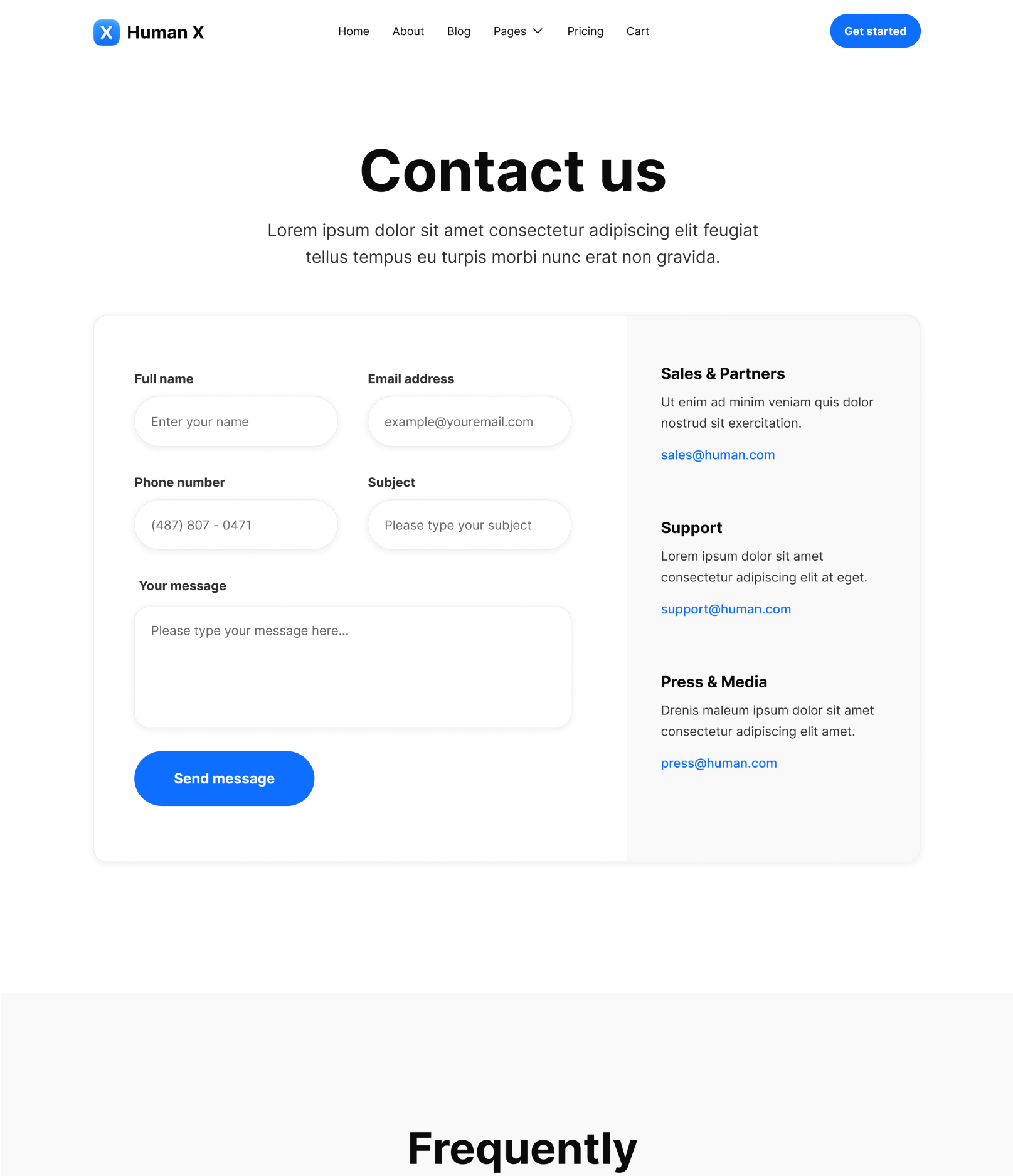 Contact V2 - Human X Webflow Template