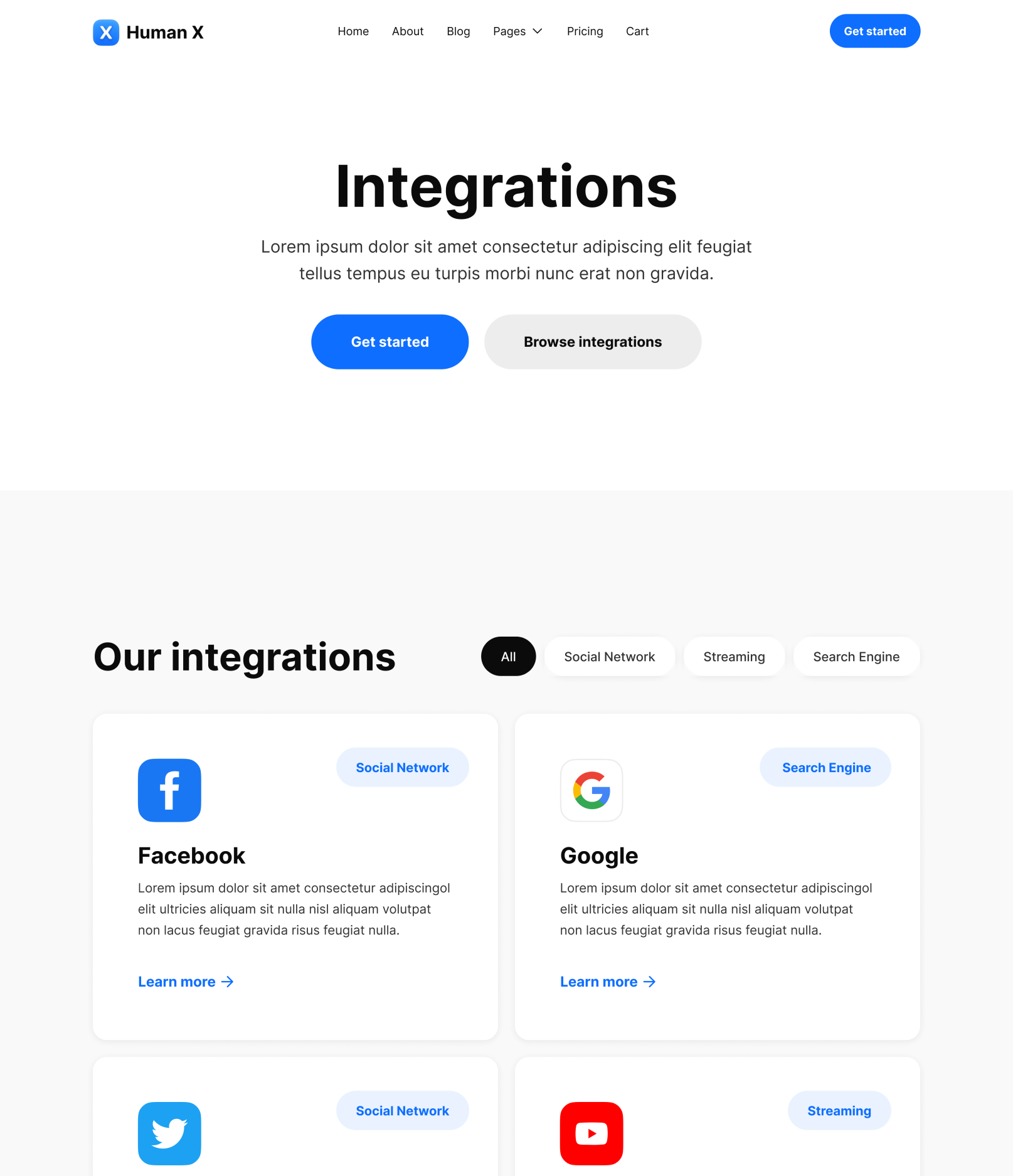 Integrations - Human X Webflow Template