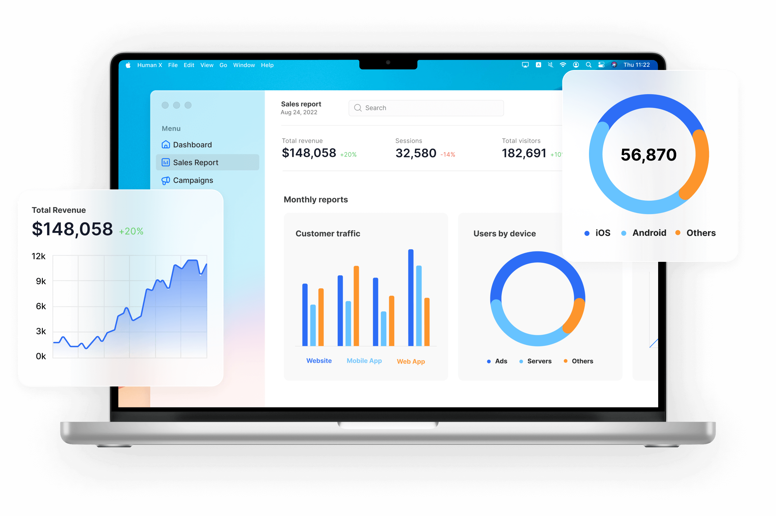 Next-gen Analytics Software - Human X Webflow Template